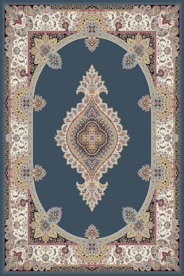2055 Dark Blue Traditional Area Rug