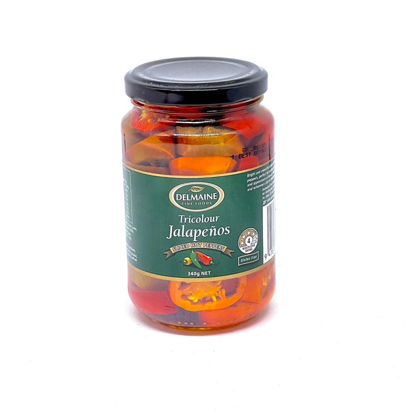 DELMAINE Pickled Tricolour Jalapenos 340g