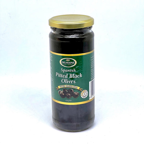 DELMAINE Spanish Pitted Black Olives 450g