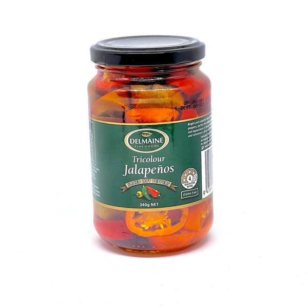 DELMAINE Pickled Tricolour Jalapenos 340g