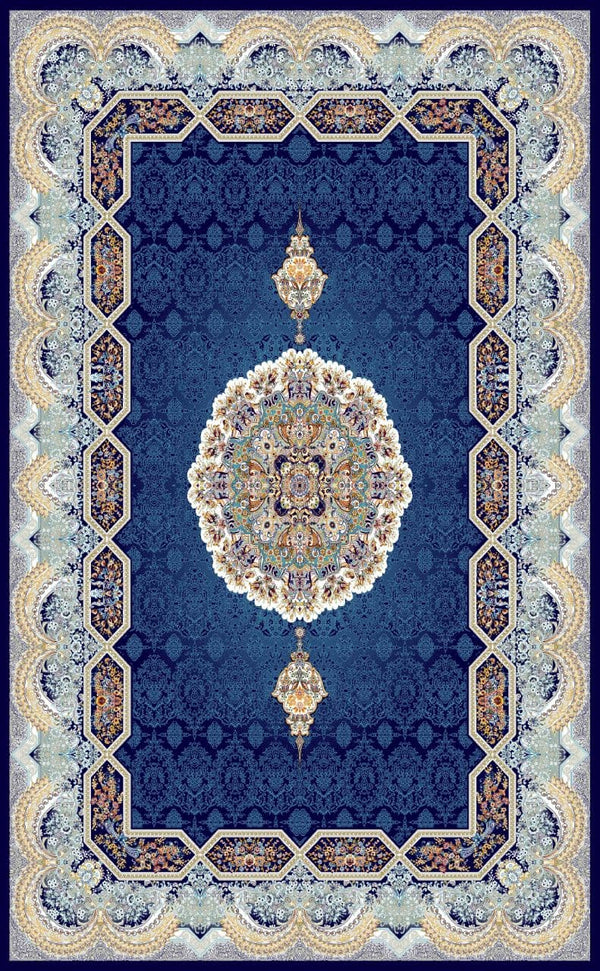 7489 Blue Traditional Area Rug