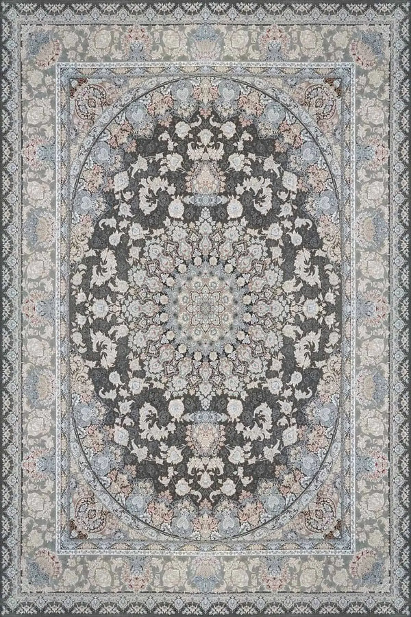 7606 Light Grey Traditional Area Rug