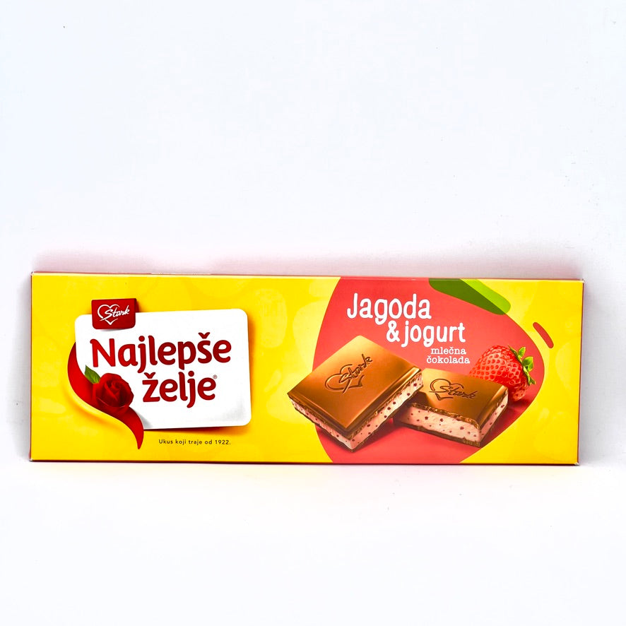 STARK Najlepse Zelje Milk Chocolate w/ Strawberry & Yoghurt 250g