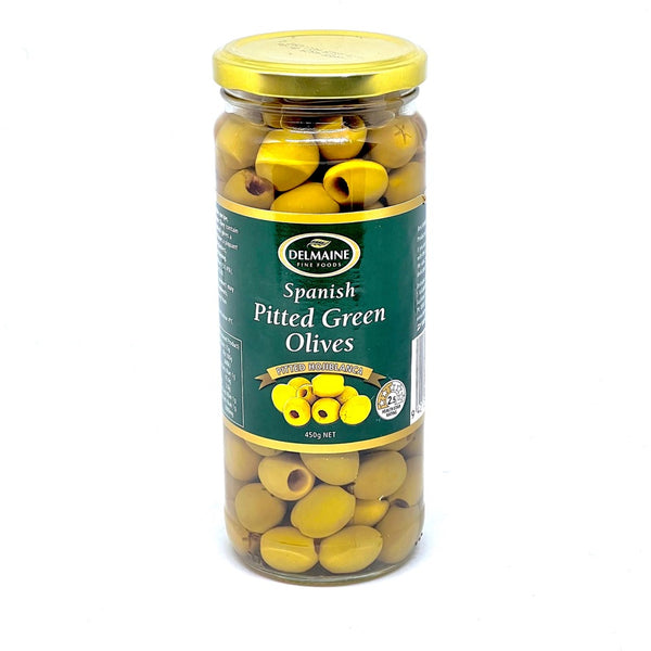 DELMAINE Spanish Pitted Green Olives 450g
