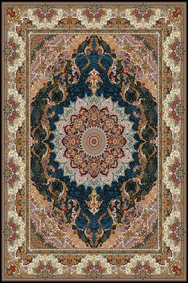 Mahshid Navy Traditional Area Rug