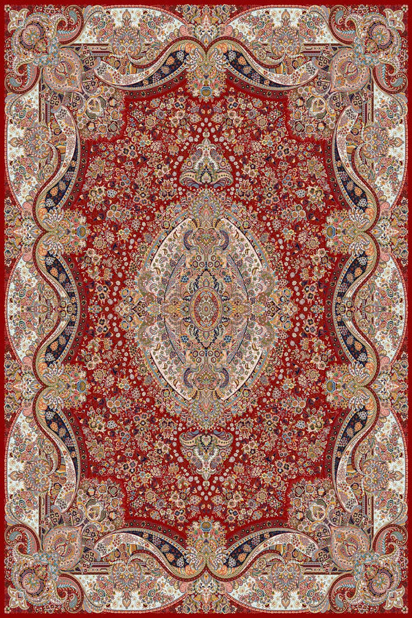 Aghigh Red; 4m²; 1000reeds/m; 1.5m x 2.25m Rug