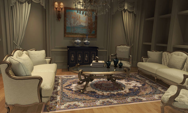 Mahshid Beige Traditional Area Rug