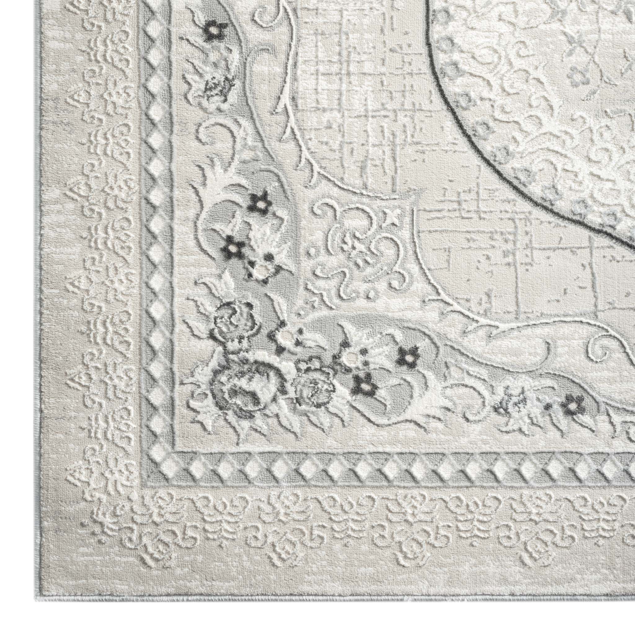 Amethyst 4002 Grey Hallway Runner