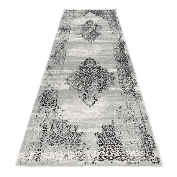 Amethyst 4003 Black Hallway Runner