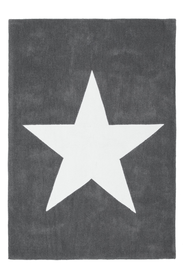 Dream 700 Grey Kids Rug with White Star - Lalee Designer Rugs