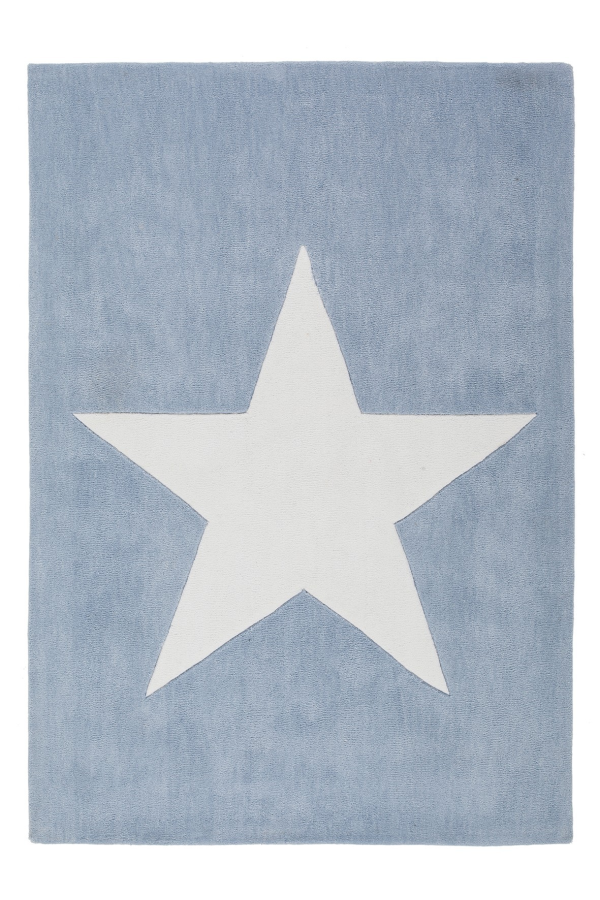 Dream 700 Pastel Blue Kids Rug with white Star - Lalee Designer Rugs