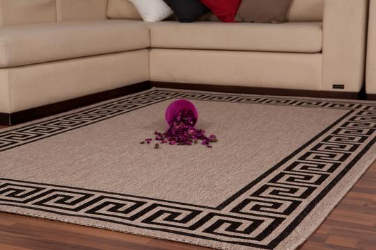 Finca 502 Silver Border Outdoor/Kitchen Rug - Lalee Designer Rugs