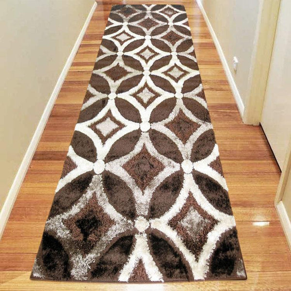 Luxe Shaggy 6048 Brown Hallway Runner