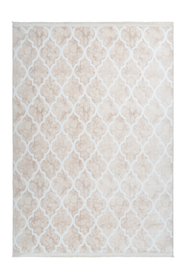 Peri 101 Beige Moroccan Design Machine Washable Rug - Lalee Designer Rugs