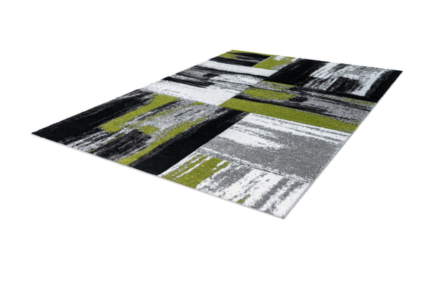 Swing 100 Modern Green and Black Rug with Checkered Design - Lalee Designer Rugs