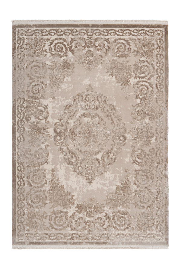 Pierre Cardin - Vendome 700 Luxury Acrylic Beige Rug with Centre Medallion - Lalee Designer Rugs