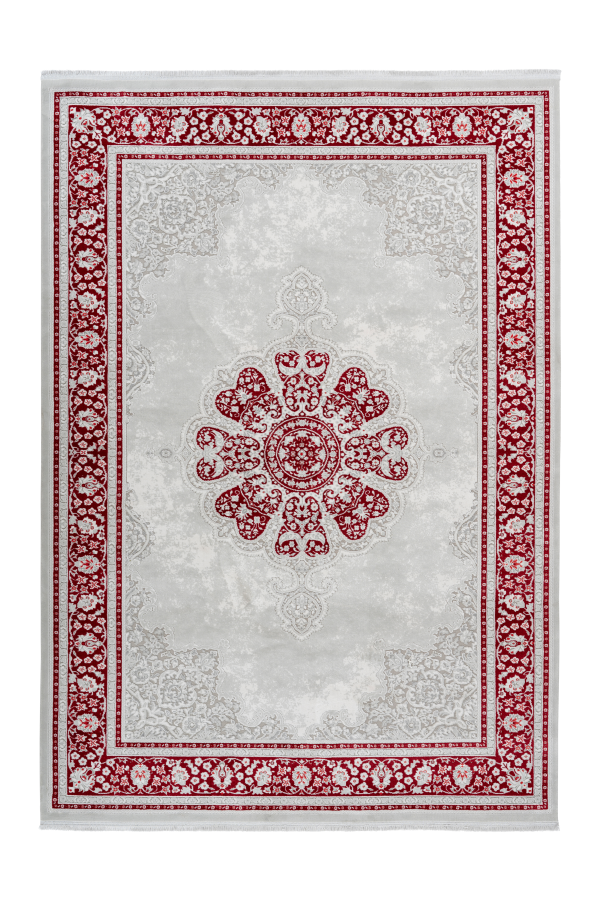 Pierre Cardin - Villette 702 Luxury Red Rug with Floral Centre Medallion - Lalee Designer Rugs