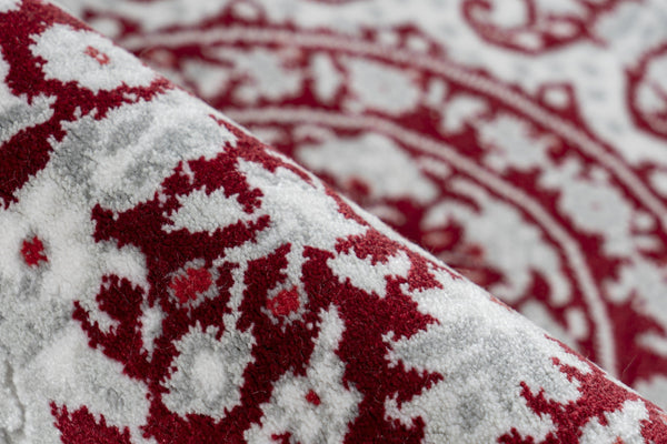 Pierre Cardin - Villette 702 Luxury Red Rug with Floral Centre Medallion - Lalee Designer Rugs