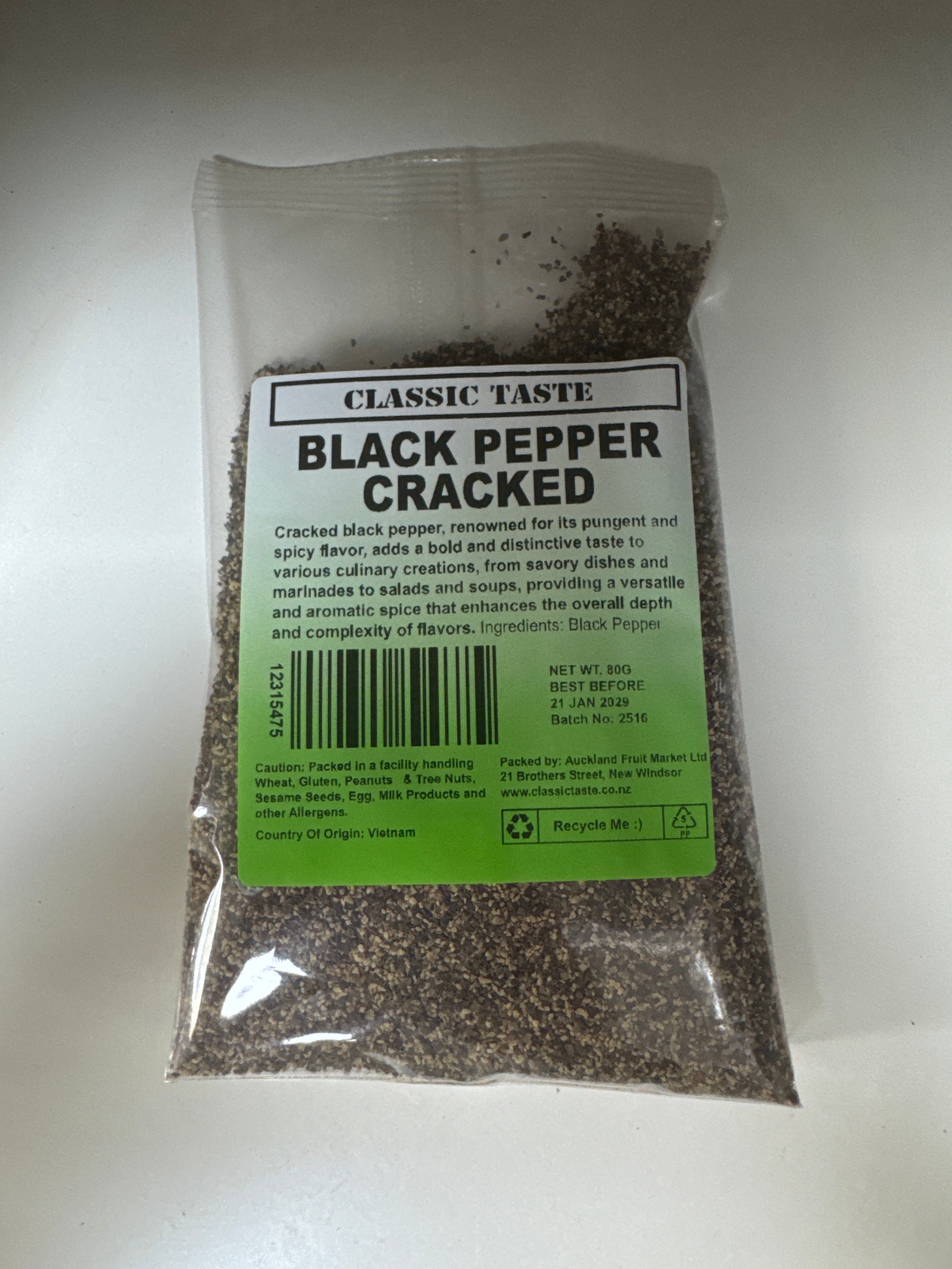 CLASSIC TASTE Black Pepper Cracked / Crushed 80g