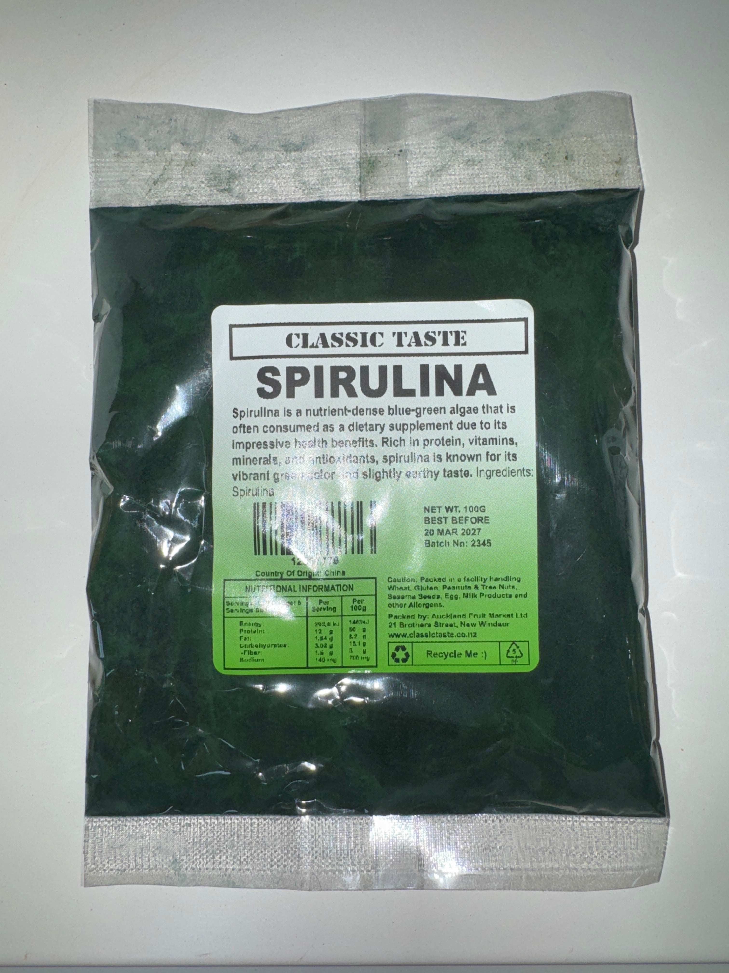CLASSIC TASTE Spirulina Powder 100g