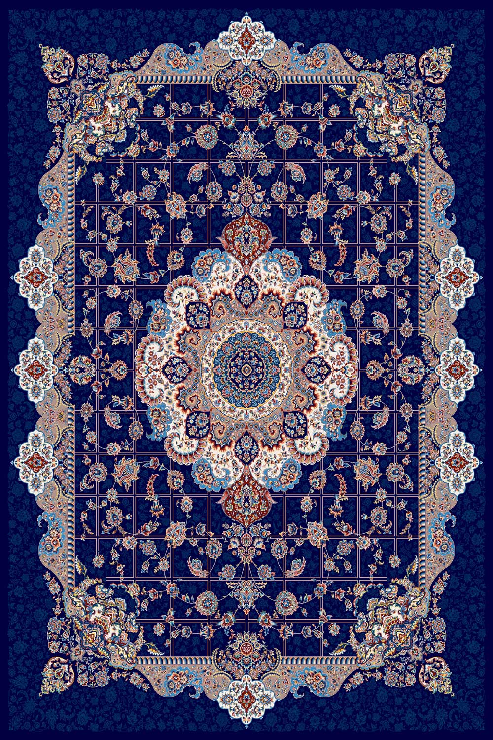 1575 Blue Traditional Persian Area Rug