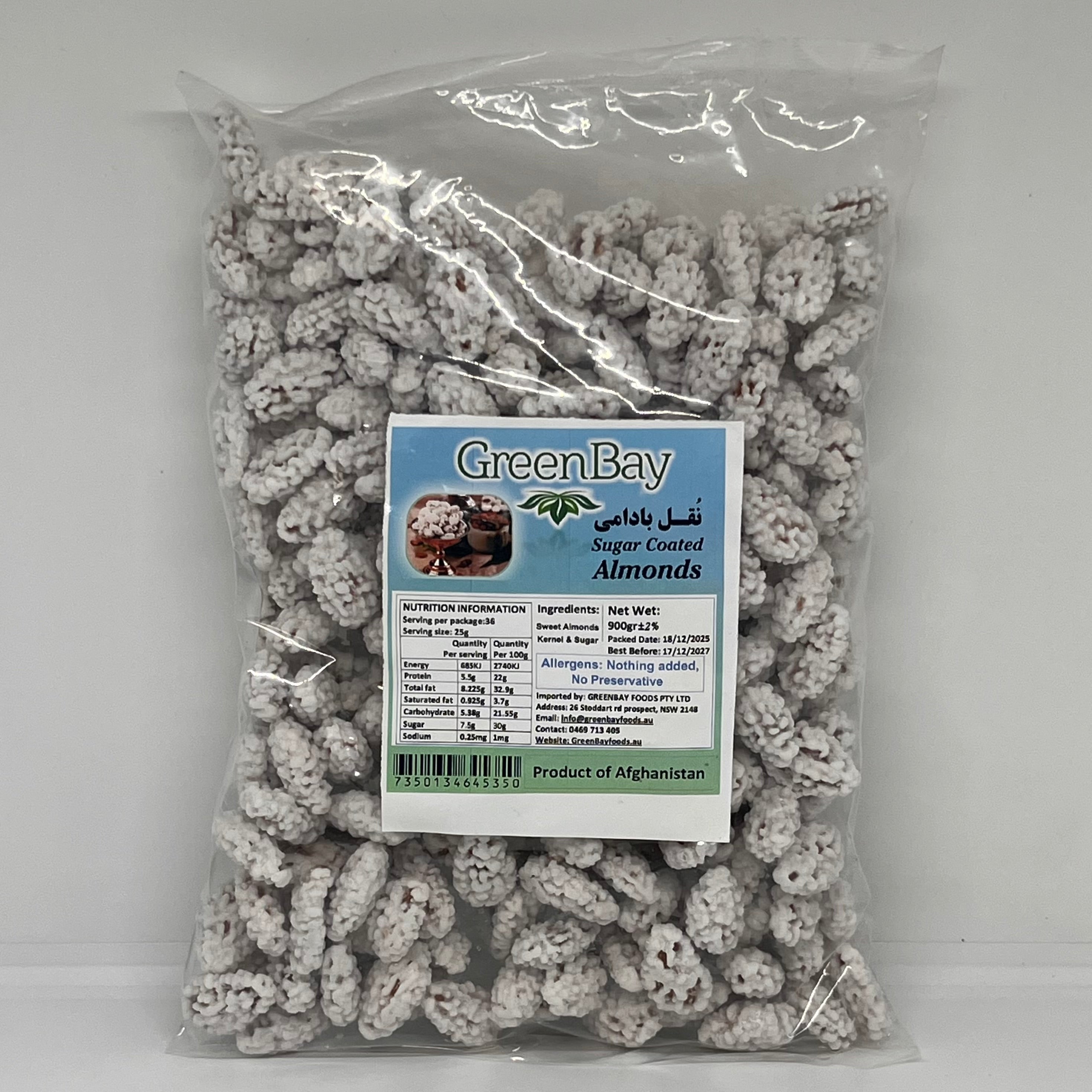 GREEN BAY AFG Sugar Coated Almonds 900g