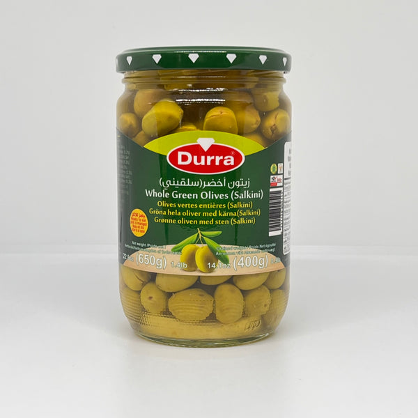 DURRA Whole Green Olives Salkini 650g