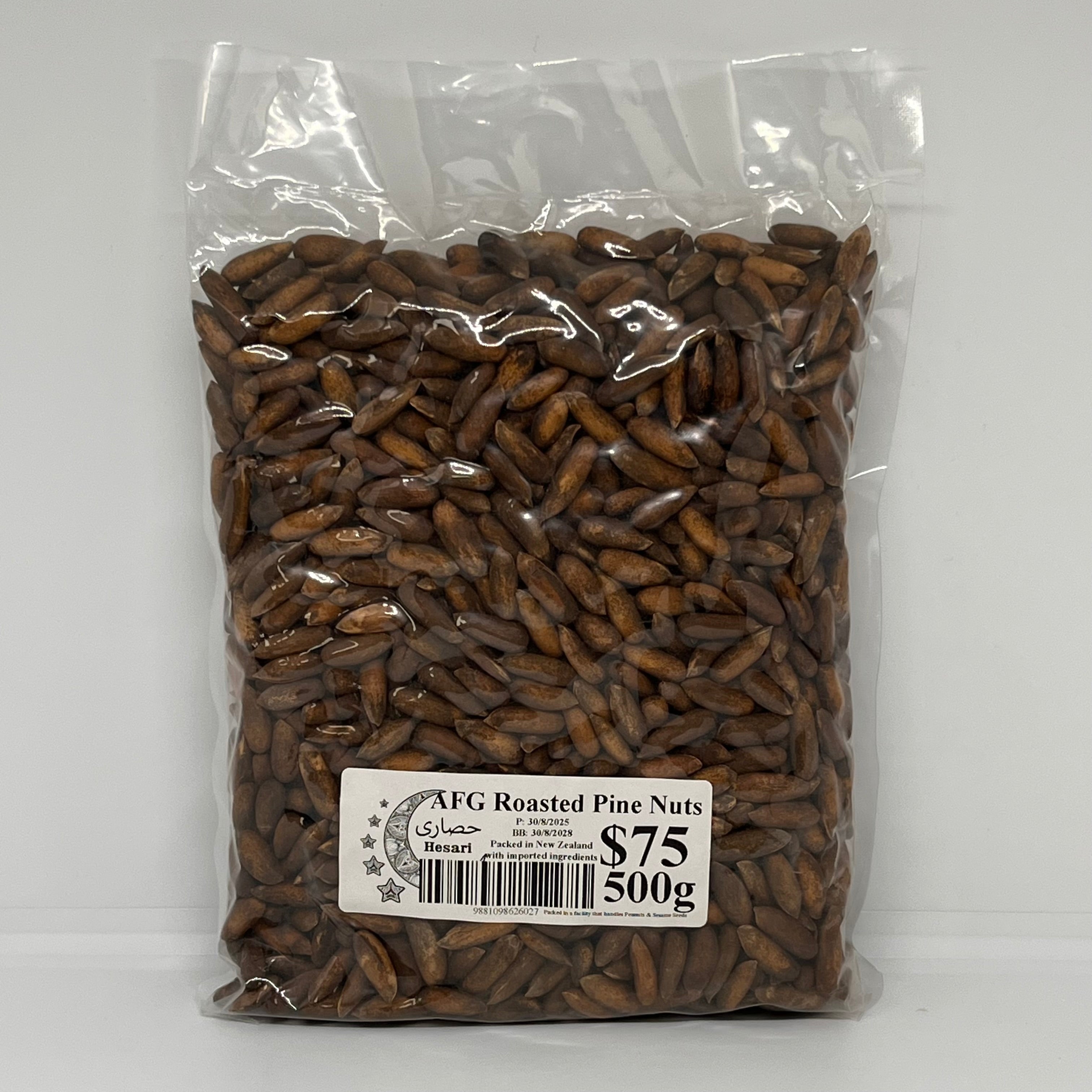 HESARI AFG Roasted Pine Nuts Poly Bag 500g