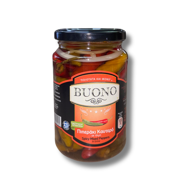 BUONO Spicy Mixed Peppers in Brine 330g