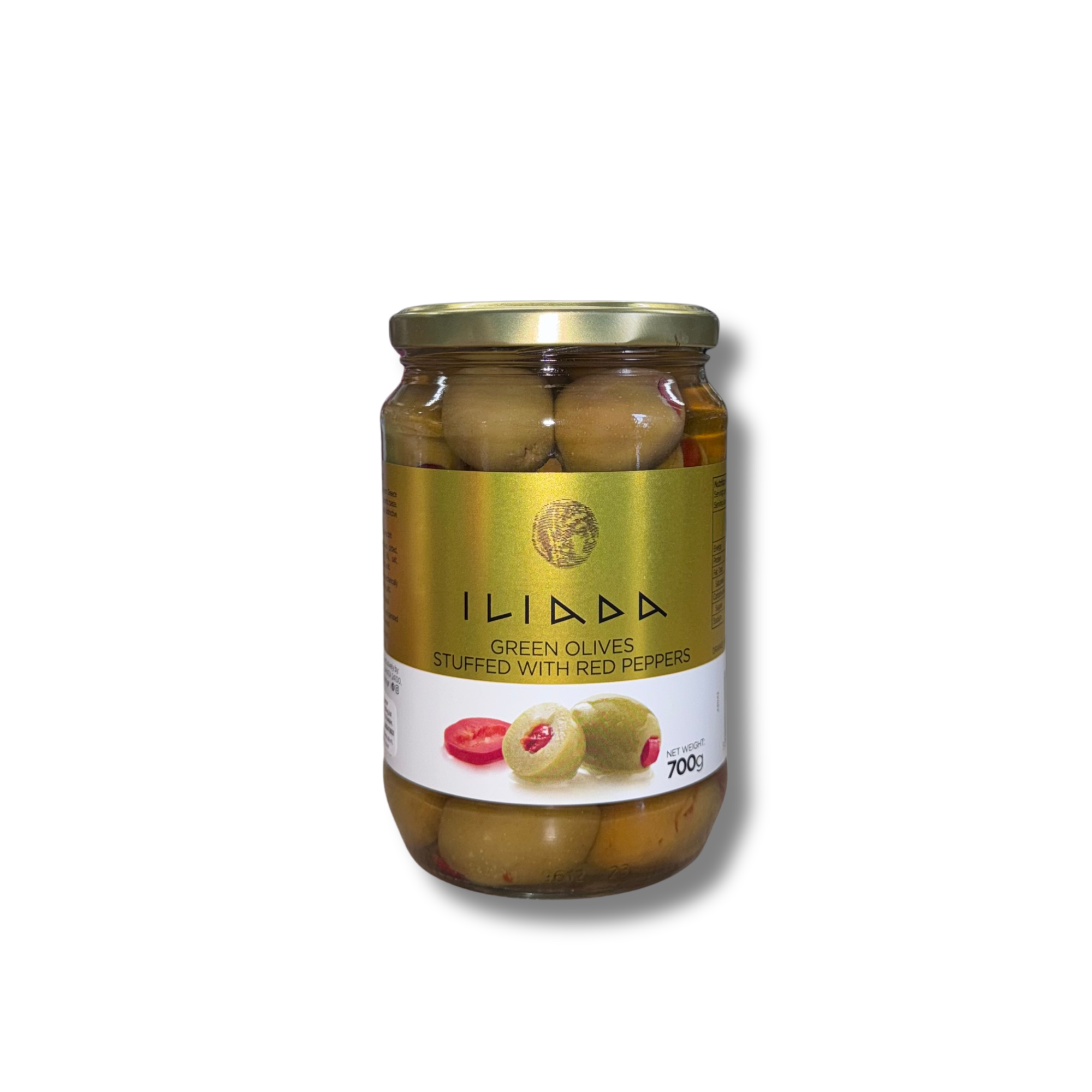 ILIADA Green Olives w/ Pimento Red Pepper 700g
