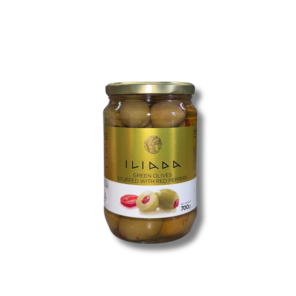 ILIADA Green Olives w/ Pimento Red Pepper 700g