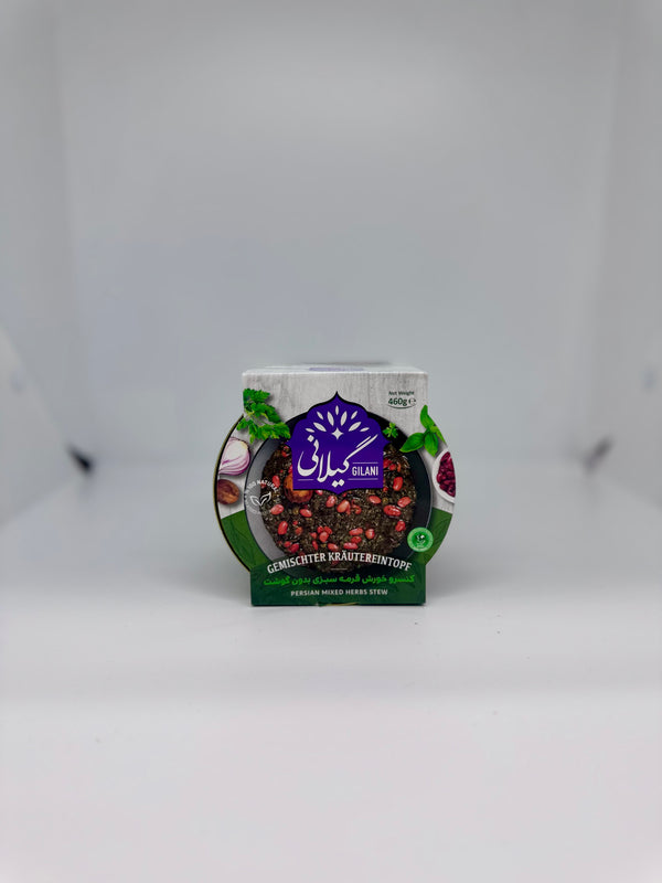 GILANI Canned Fried Mixed Herbs Stew - Ghormeh Sabzi w/ Beans - 460g