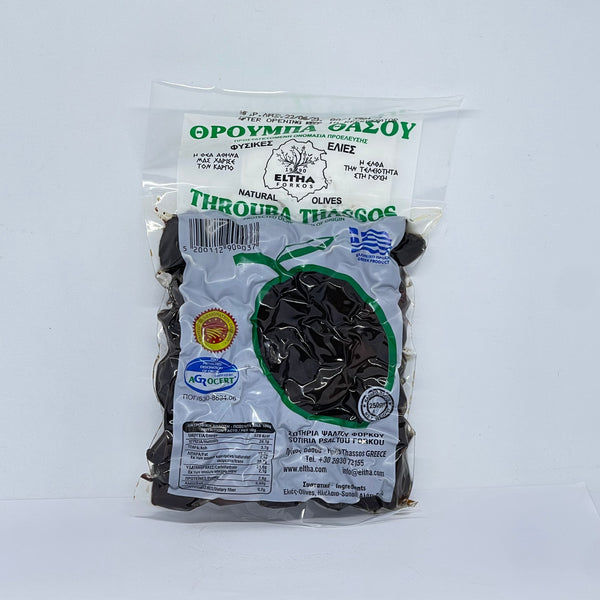 THASSOS Black Sundried Olives 250g