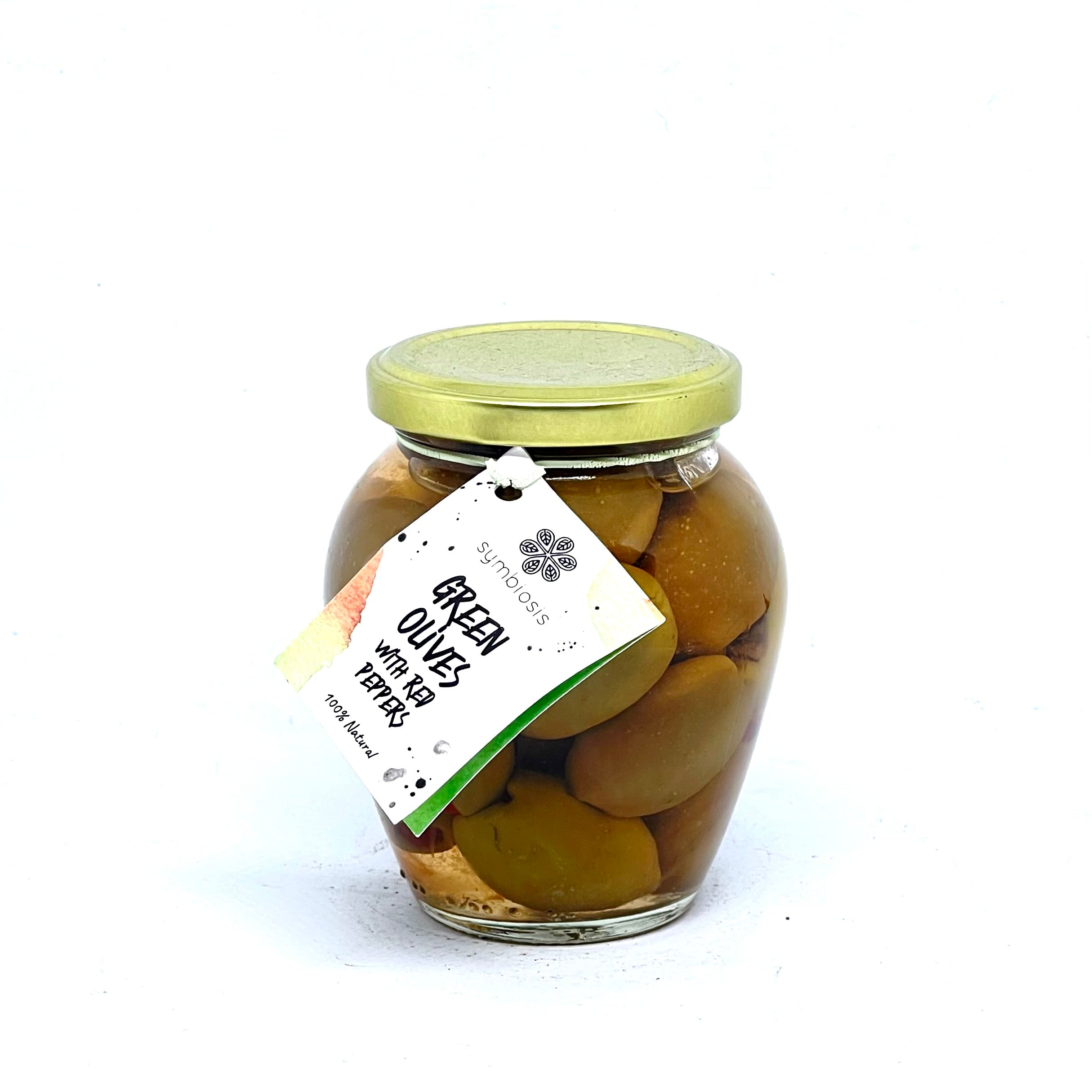 SYMBIOSIS Green Olives w/ Red Peppers 315g