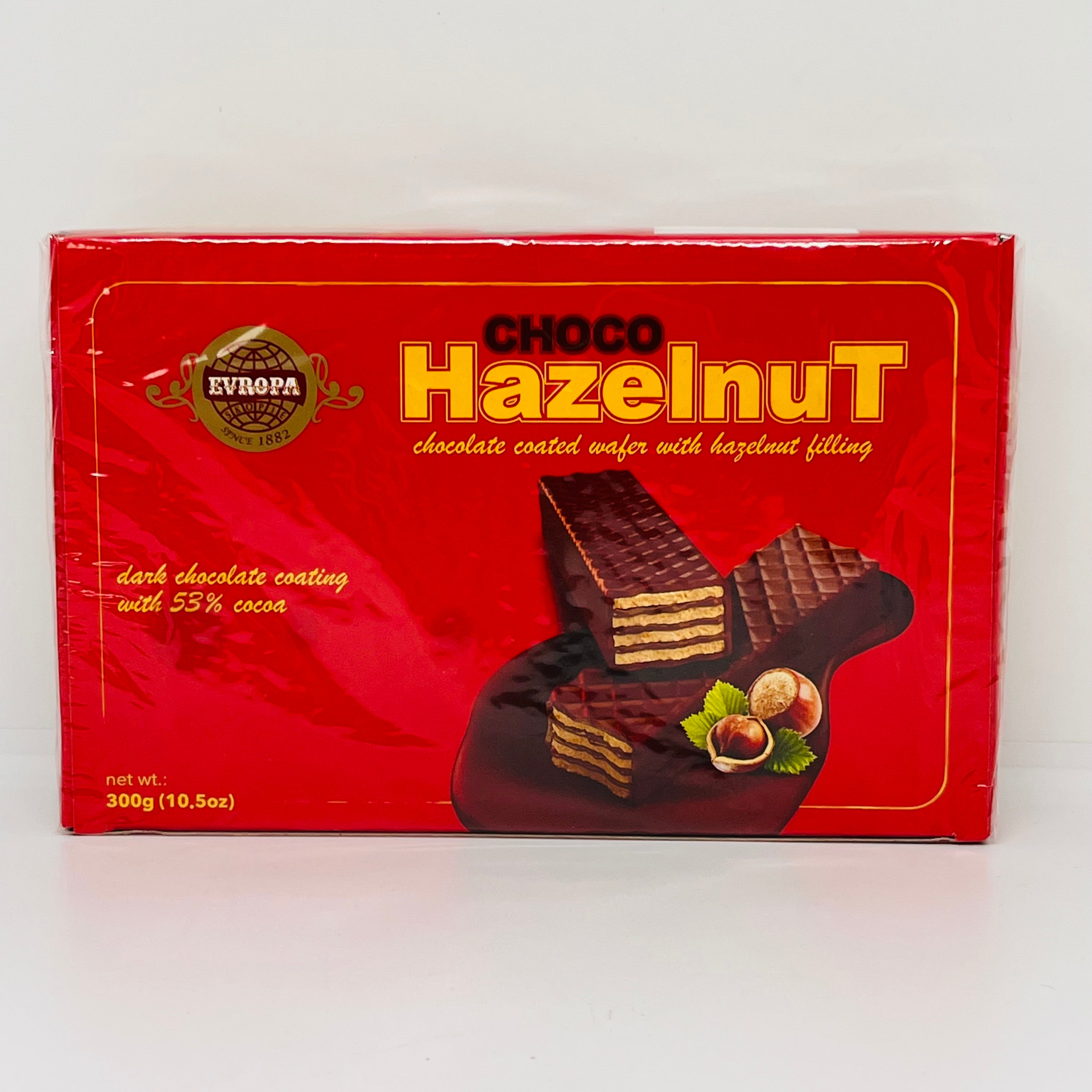EVROPA Chocolate Coated Hazelnut Wafers 300g