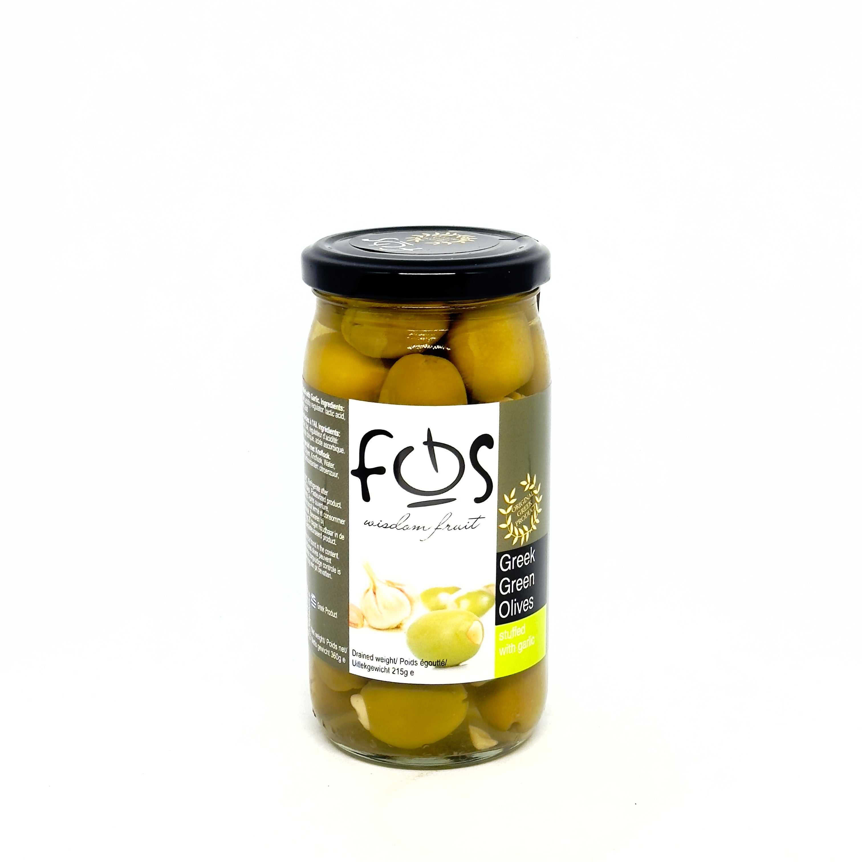 FOS Green Olives w/ Garlic 360g