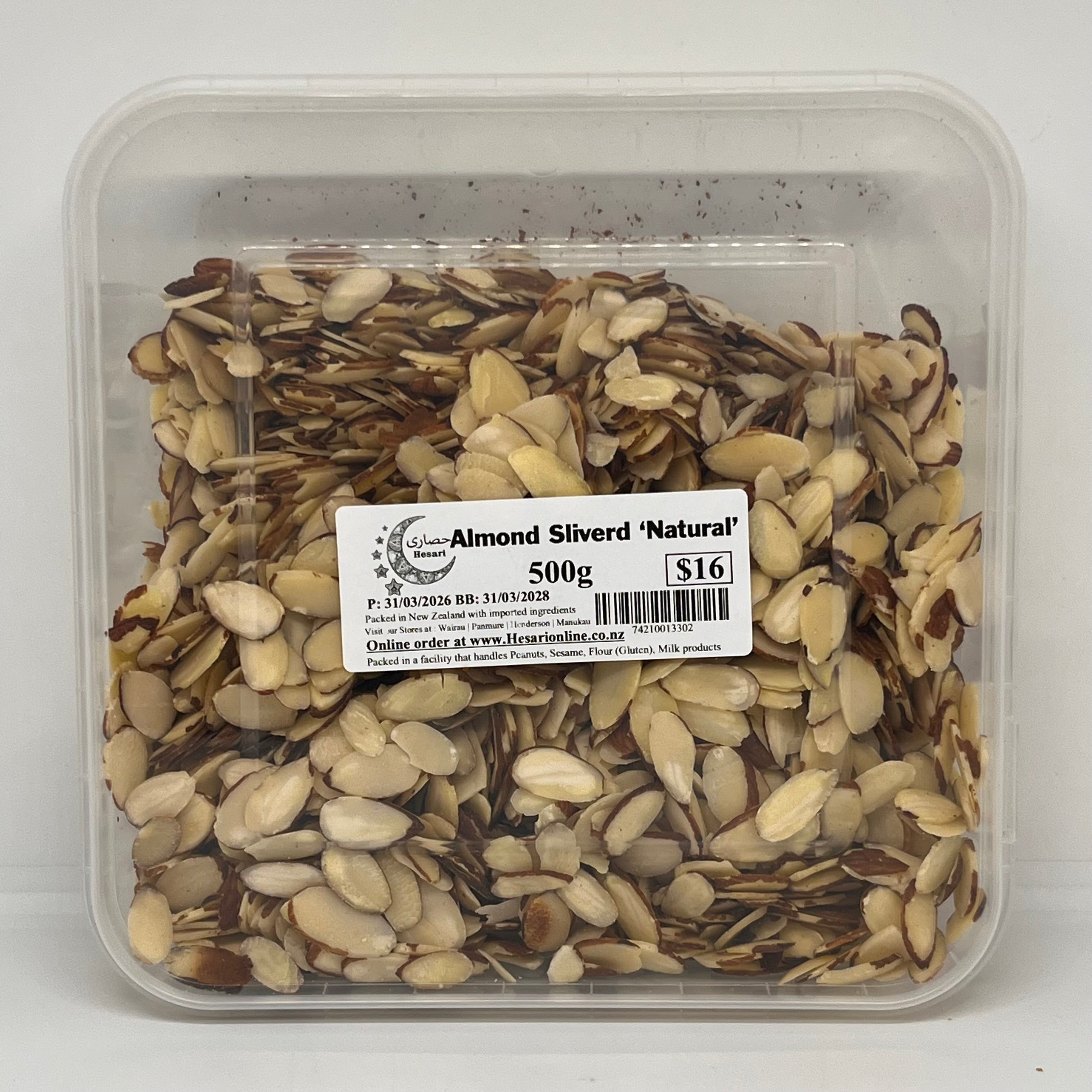 HESARI Slivered Almond Natural 500g