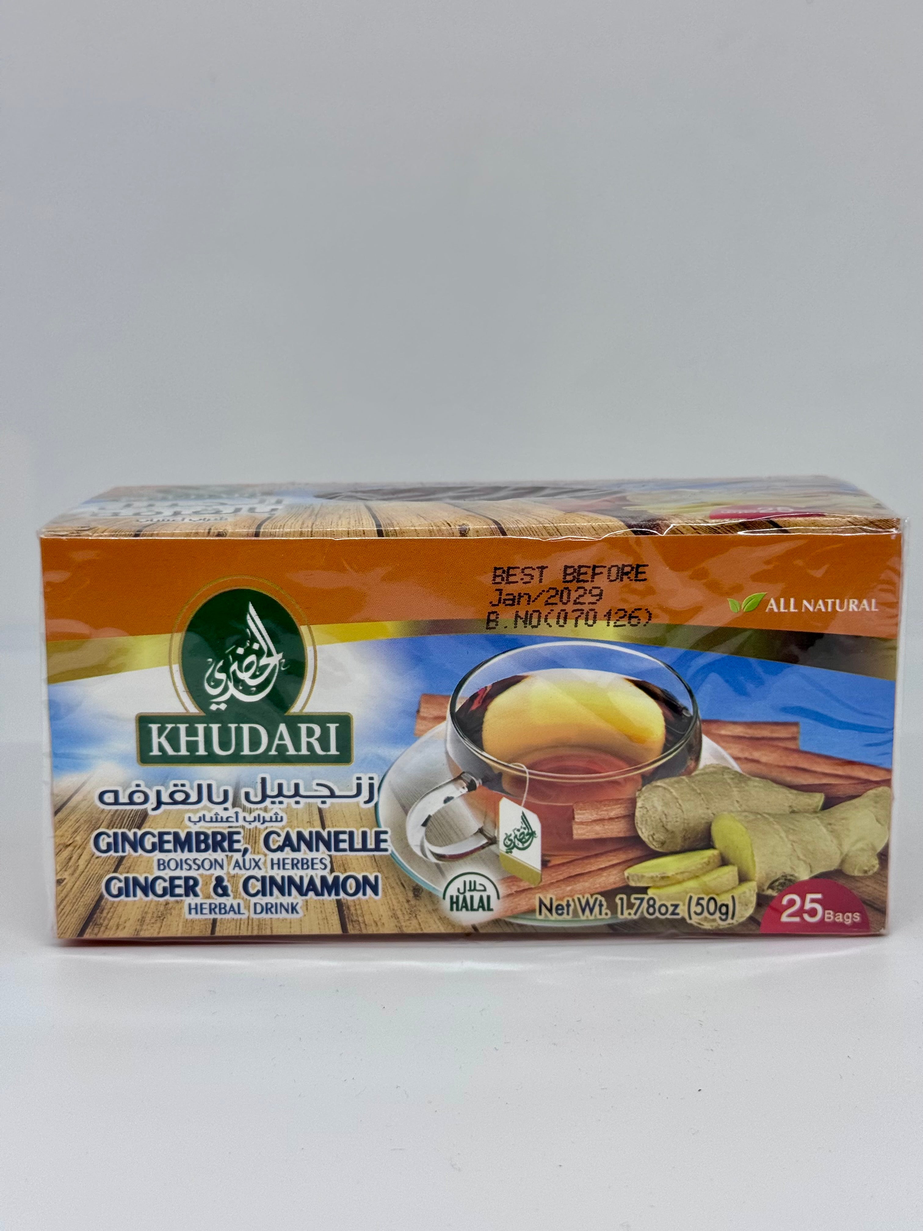 ALKHUDARI Ginger & Cinnamon Tea 25TB 50g