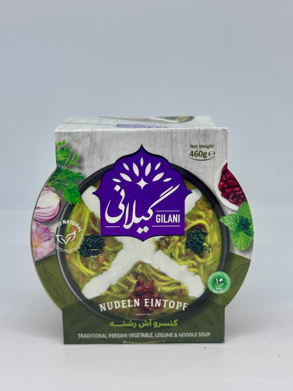 GILANI Canned Traditional Vegetable w/ Legumes & Noodle Soup - Ash Reshteh - 460g