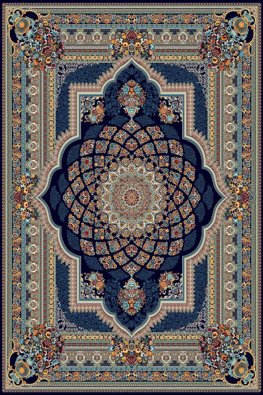 7478 Navy Traditional Persian Area Rug