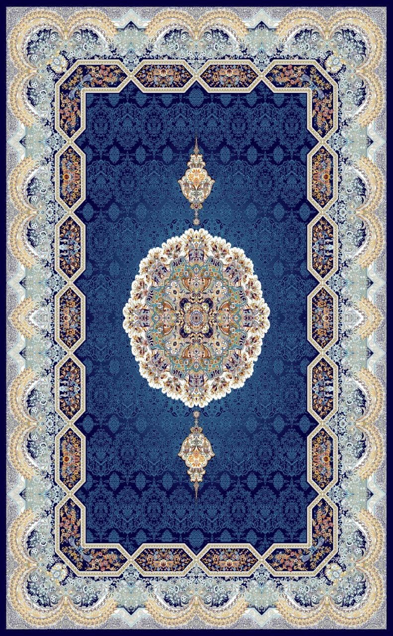7489 Blue Traditional Persian Area Rug