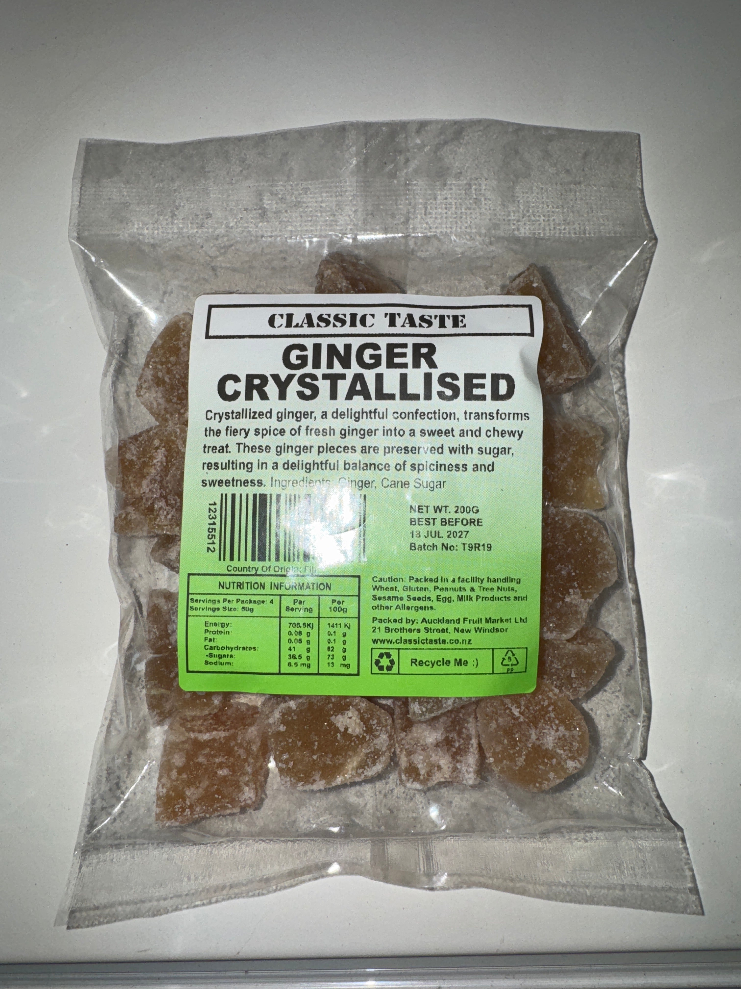 CLASSIC TASTE Crystallised Ginger 200g