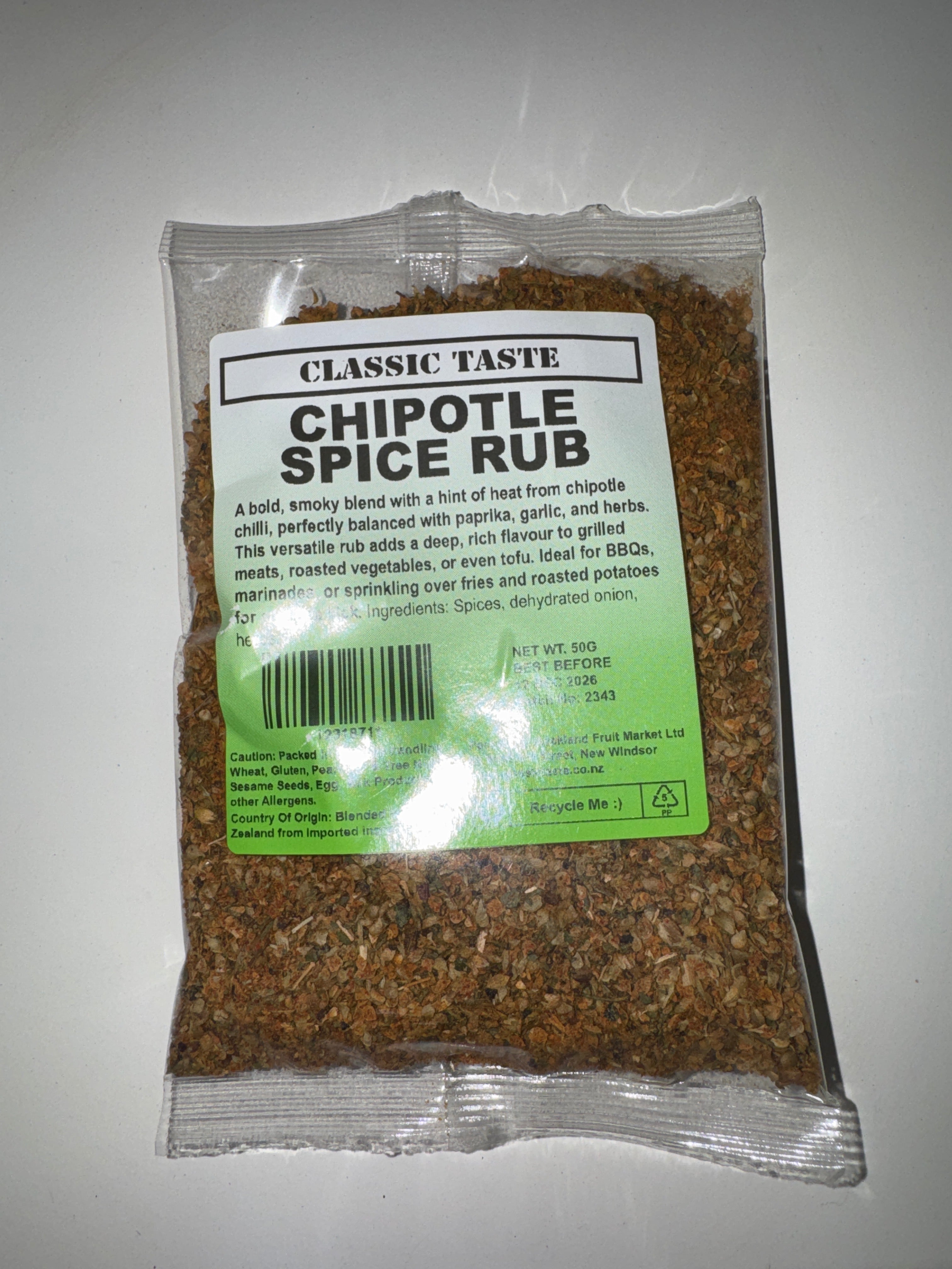 CLASSIC TASTE Chipotle Spice Rub 50g