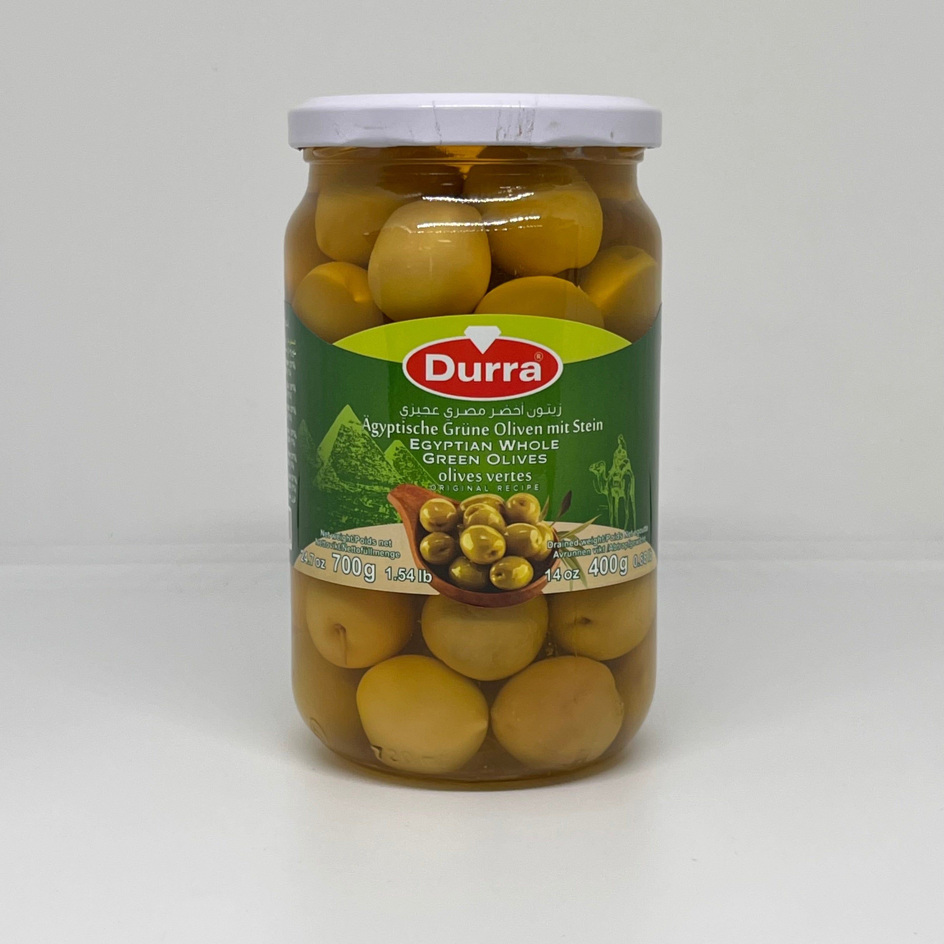 DURRA Jumbo Egyptian Whole Green Olives 700g
