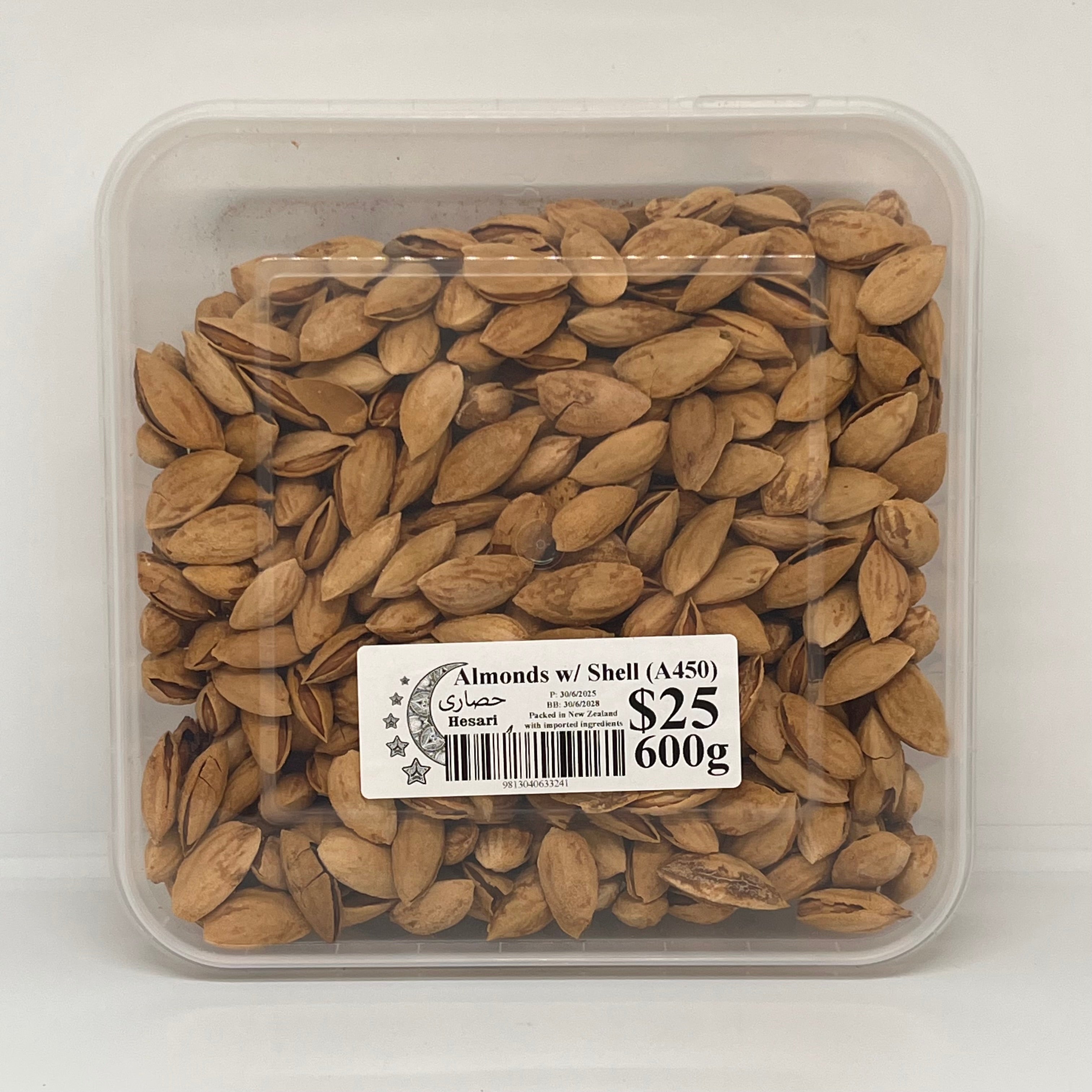 HESARI AFG Almonds w/ Shell Roasted w/out Salt A450 600g