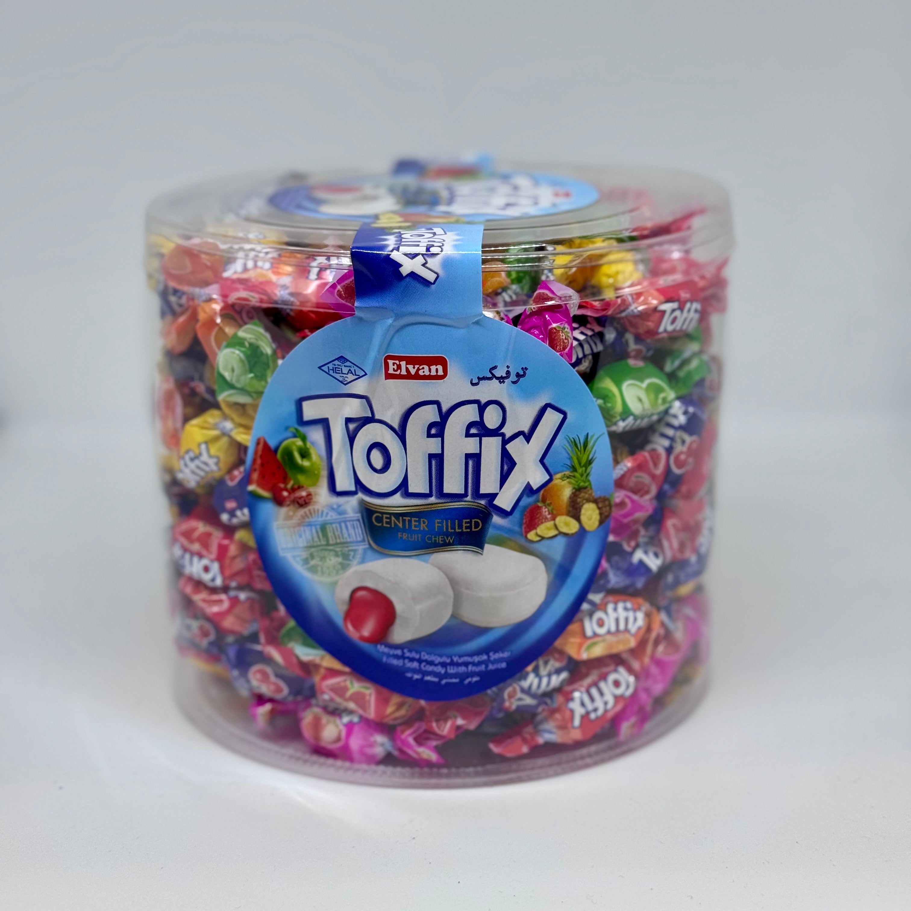 ELVAN 'Toffix' Center Filled Mixed Fruit Chew Candies 1kg