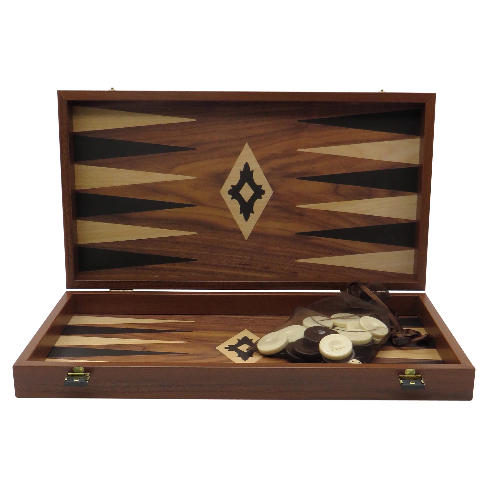 MANOPOULOS Walnut Veneer Backgammon Board