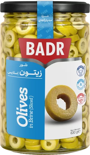 BADR Pickled Olives Sliced 630g