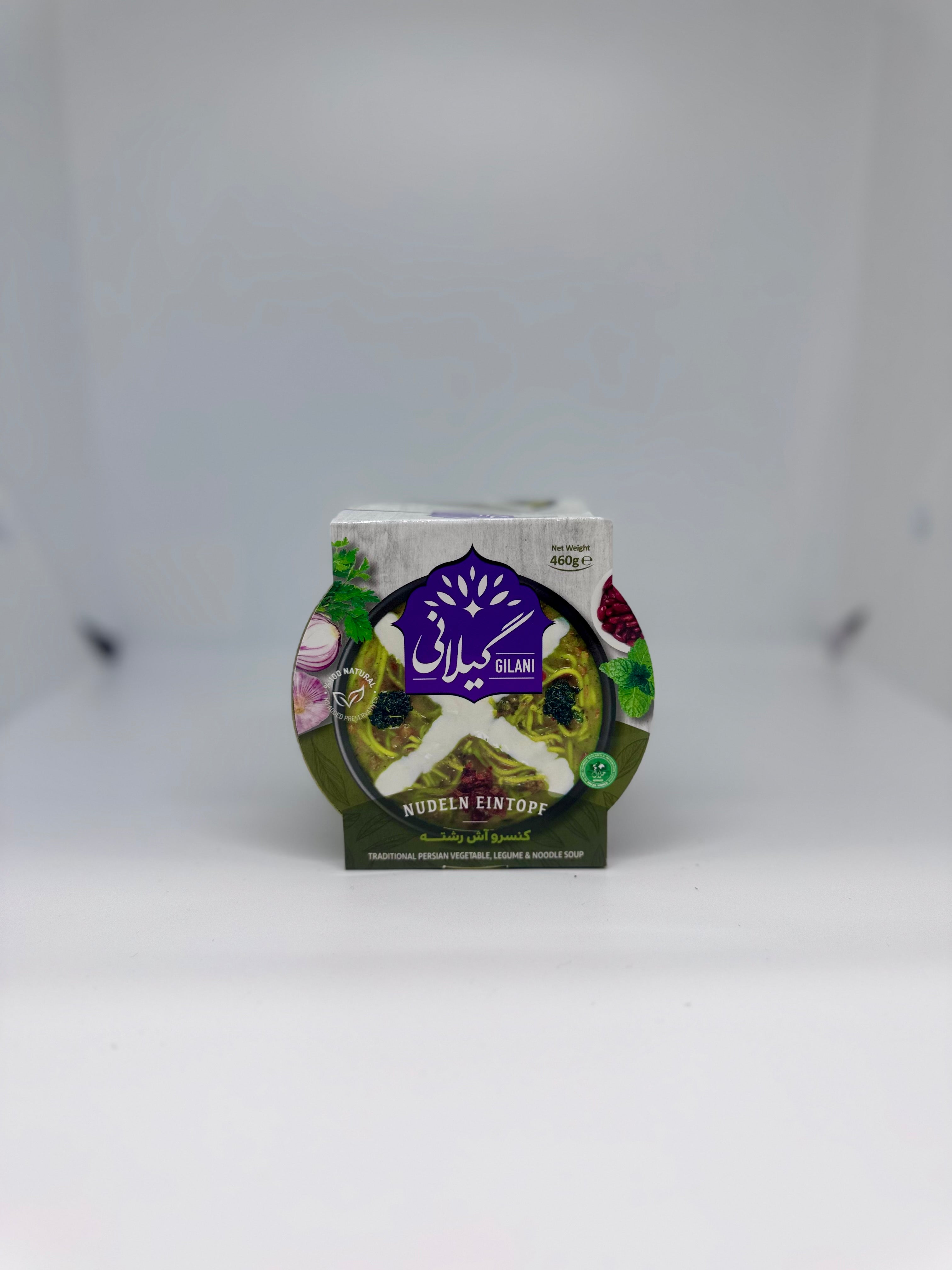 GILANI Canned Traditional Vegetable w/ Legumes & Noodle Soup - Ash Reshteh - 460g