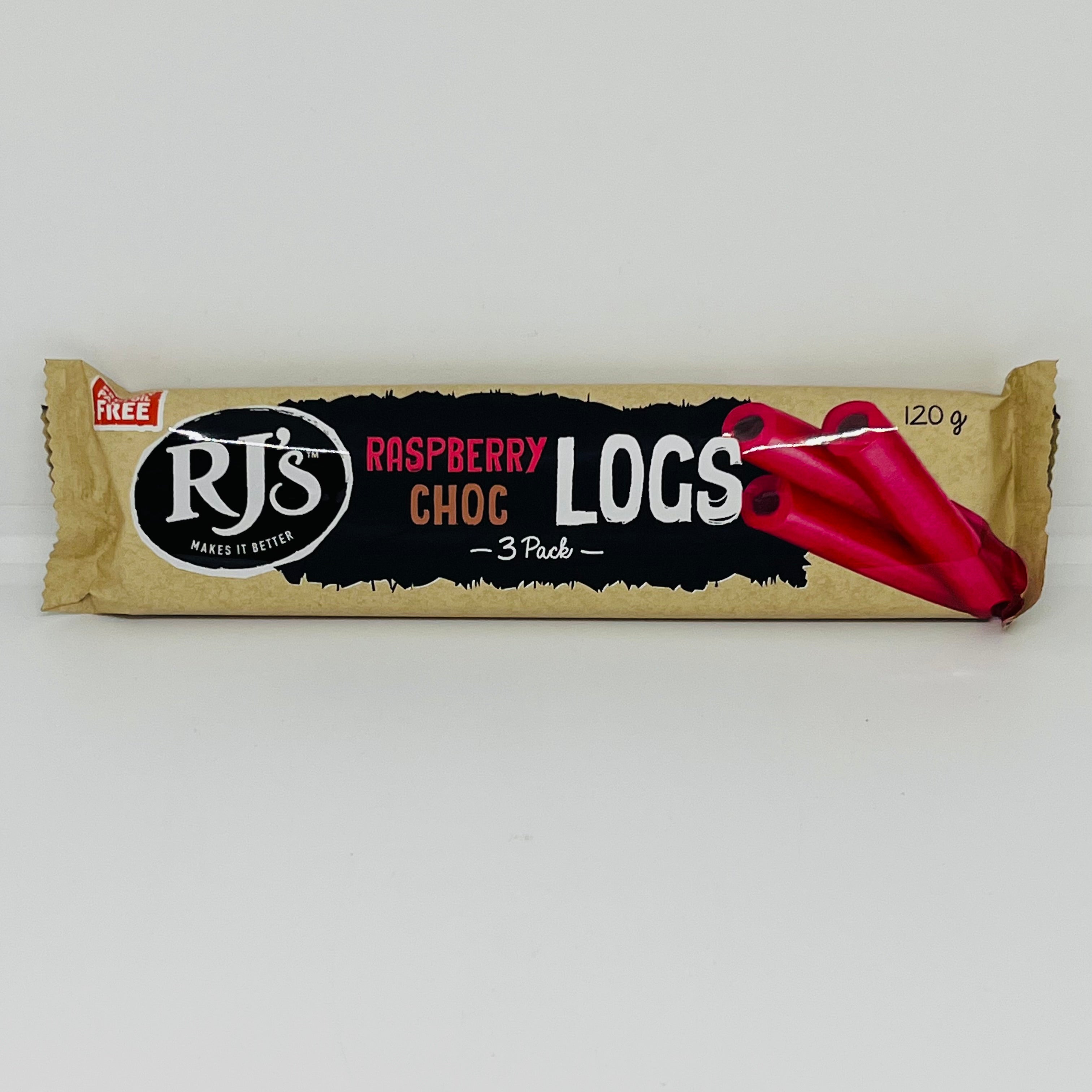 RJ's Raspberry/Chocolate Logs 3pk 120g